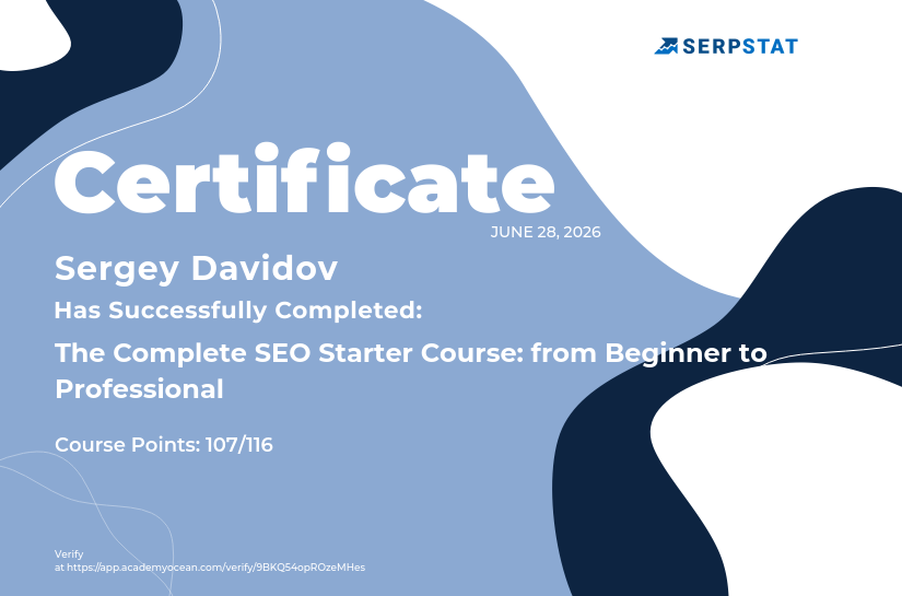 Serpstat SEO Certificate